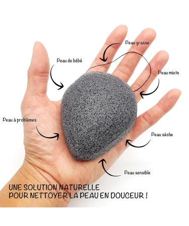 Bio-Konjac Face Sponge Set with Activated Carbon | 4 Drop-Shaped Natural Cleansing Sponges - Eco-Friendly Skincare - Buy Online on GoSupps.com