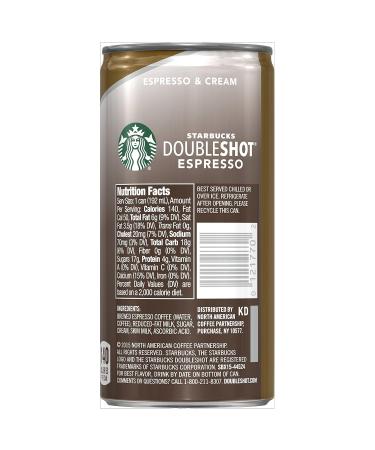 Buy Starbucks Doubleshot Espresso and Cream - 6.5 Fl Oz | International Shipping Available - Buy Online on GoSupps.com
