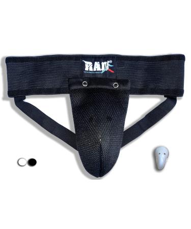 RAD Mens Groin Protector  MMA Athletic Cup  Boxing Abdominal Groin Guard, Nutty Buddy Sports Men Large Black