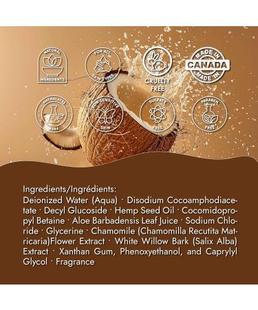 Buy Taza Premium Natural Omega-3 Hemp & Aloe Coconut Body Wash - 16 fl oz for Soft Smooth Skin | Omega-3 Hemp Seed Oil Aloe Juice & Natural Extracts - Buy Online on GoSupps.com