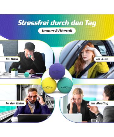 Kraftfl ster 3x Anti-Stress Balls Immediate Stress Relief with Fresh Scents | Relaxation for Body & Mind - Buy Online on GoSupps.com