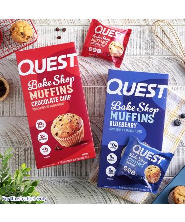 Quest Bake Shop Bundle Blueberry Muffins & Chocolate Chip Muffins 10g Protein 2-3g Net Carbs 1-2g Sugar 16 Count Blueberry Muffins + Chocolate Chip Muffins 16 Count (Pack of 2) - Buy Online on GoSupps.com