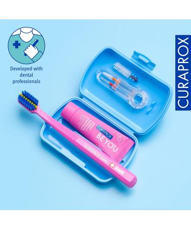 Curaprox Travel Set Ortho Blue - Travel Toothbrush Interdental Brush 10ml Toothpaste & Travel Box | Best International Shipping - Buy Online on GoSupps.com