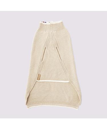 HUGO & HUDSON Beige XL Turtleneck Dog Jumper | Winter Warm Knitted Pet Sweater - Buy Online on GoSupps.com