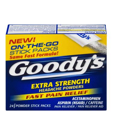 Goody's Extra Strength Powders | Fast Pain Relief | Aspirin & Caffeine | 24 Count | 2 Pack