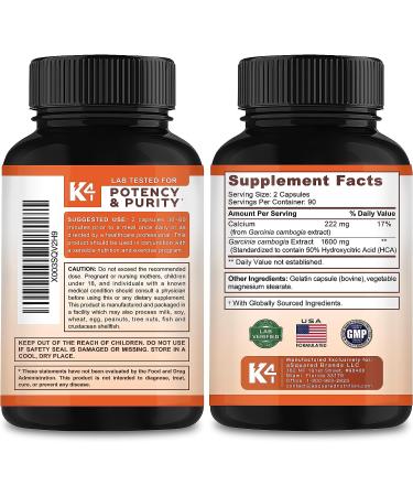 Garcinia Cambogia 1600mg (180 Capsules) - Pure Natural Extract Supplement - Ultra HCA Standardized - Effective Alternative to Drops, Gummies, Liquid, Tea & Powder - Buy Online on GoSupps.com