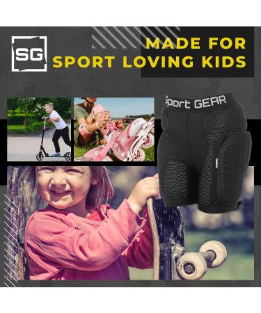 Kids Recruit Padded Shorts - 3D Protection Hip Pants for Inline Skating & Skateboarding - Black - XX-Small (46-54 inches) - Buy Online on GoSupps.com