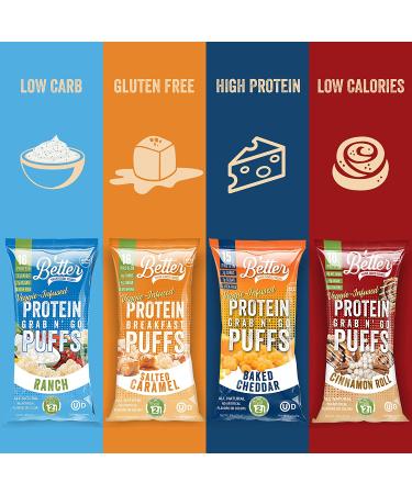 ETTER THAN GOOD Keto Protein Puffs - 16g Protein  Paleo Snacks with Fruits & Veggies - 4 Pack - Buy Online on GoSupps.com