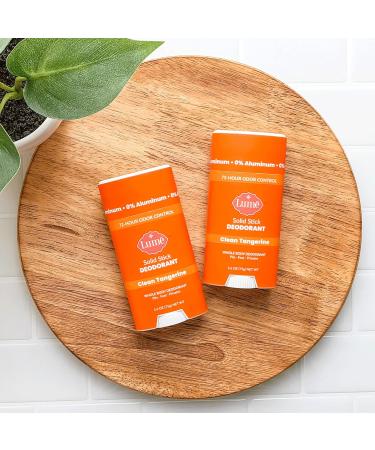 Lume Solid Deodorant Stick - Aluminum-Free & Hypoallergenic - 2.6oz Two-Pack in Clean Tangerine - Buy Online on GoSupps.com
