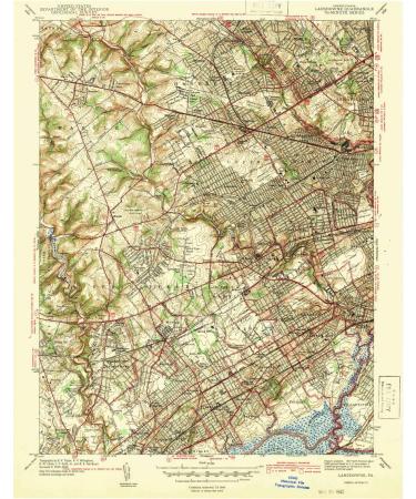 YellowMaps Lansdowne PA topo map, 1:31680 Scale, 7.5 X 7.5 Minute, Historical, 1942, 19.8 x 15.5 in Regular Paper