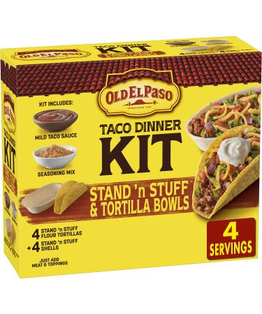 Old El Paso Stand 'N Stuff Shells and Tortilla Bowls, Hard & Soft Taco Dinner Kit, 9.4 oz.