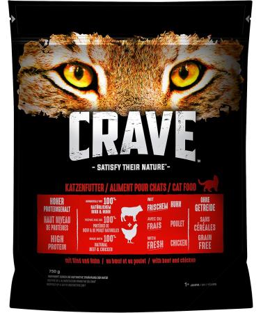 CRAVE Complete Adult Cat Food - Beef & Chicken 750g (Pack of 6) - Premium International Pet Nutrition - Buy Online on GoSupps.com