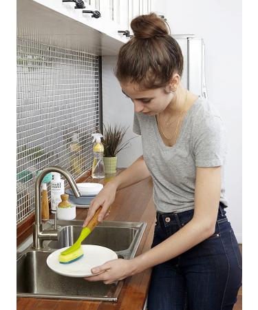 Full Circle Suds Up Soap Dispensing Dish Sponge with Bamboo Handle - Eco-Friendly Kitchen Essential - Buy Online on GoSupps.com