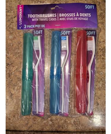 Buy Toothbrush with Travel Case - Pack of 3 (Green Blue Red) for International Shipping - Buy Online on GoSupps.com