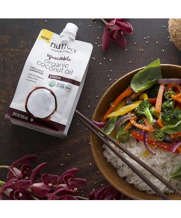 Nutiva Organic Cold-Pressed Virgin Coconut Oil 12 Fl Oz - USDA Organic, Non-GMO, Vegan, Keto, Whole 30 Approved - Buy Online on GoSupps.com