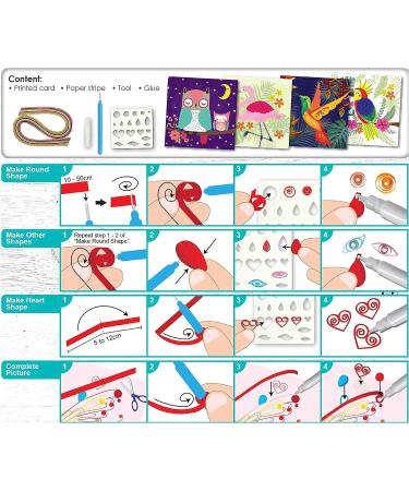 Kids DIY Paper Quilling Kit - Bird Design | 3D Arts & Crafts Gift Set for Children | Includes Paper Strips & Tools - Create Your Own Paper Art - Buy Online on GoSupps.com