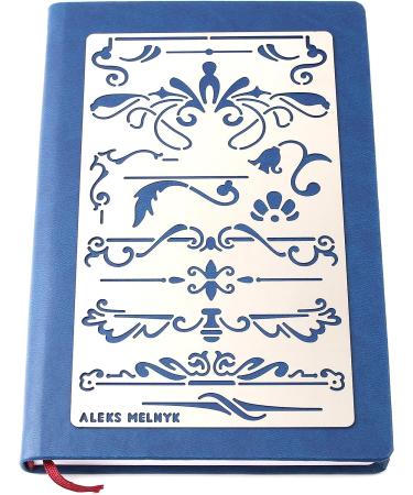 Aleks Melnyk 7 Metal Journal Stencil - Flowers, Vines, Vintage Patterns for Wood Burning, Pyrography, Painting on Wood, Furniture Crafts - Bullet Journaling Template - Buy Online on GoSupps.com