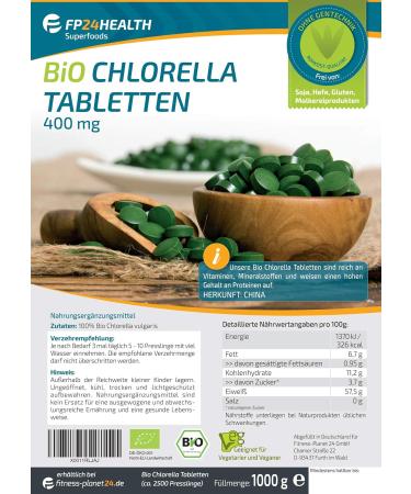 Buy FP24 Health Bio Chlorella 2500 Tablets - 1kg | 400mg per Tablet - Premium Quality - Fast International Shipping - Buy Online on GoSupps.com