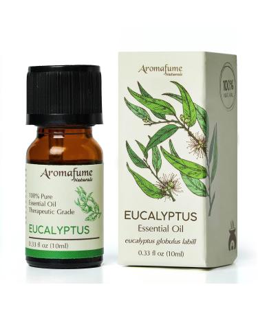 AROMAFUME Eucalyptus Essential Oils - 100% Natural Therapeutic Grade Essential Oil - Pure Herbal Aromatherapy Oil for Home Diffusers - Gifts for Her - 10ml Eucalyptus 0.33 Fl Oz (Pack of 1)