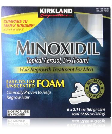 Kirkland Signature Minoxidil Foam for Men, 12.66oz (6x2.11oz12.66oz)