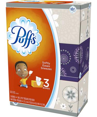 Puffs Everyday Non-Lotion Facial Tissues 180 Count (Pack of 3) - Gentle and Absorbent - Buy Online on GoSupps.com