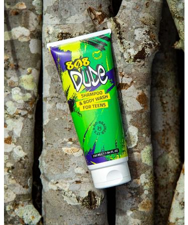 Organic 808 Dude Shampoo & Body Wash for Teens, Boys, Men - Clear Body Odor & Skin Breakouts - Essential Oils for Focus & Anti-Anxiety - 8 fl oz - Buy Online on GoSupps.com