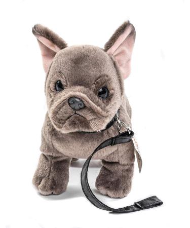 Buy Uni-Toys Gray French Bulldog Plush Toy with Leash - 26 cm Cuddly Dog - Perfect Gift for Dog Lovers - Buy Online on GoSupps.com