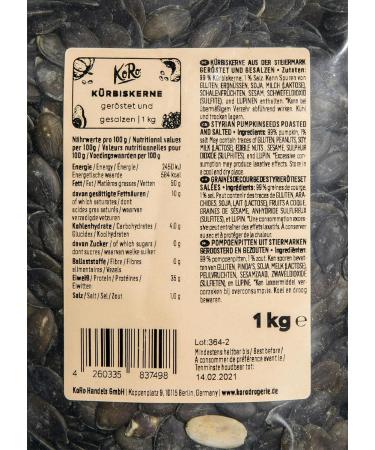 Koro Pumpkin Seeds from Styria - Roasted & Salted 1kg | Perfect Snack & Salad Topping - Buy Online on GoSupps.com