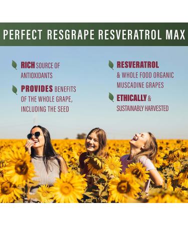 Perfect ResGrape Max 60 vegetable capsules per bottle(Pack of 3) 99% Trans-Resveratrol & Muscadine Grape Anti-Aging Supplement & Potent Antioxidant - Buy Online on GoSupps.com
