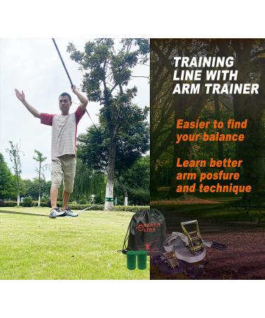 57 ft LongLC Slackline Kit with Training Line | Arm Trainer, Tree Protectors, Ratchet Cover and Carry Bag | Tight Rope Slackline for Backyard | Ideal for Kids, Adults - Buy Online on GoSupps.com