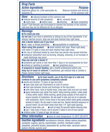 Zicam Cold Remedy Nasal Swabs with Cooling Menthol & Eucalyptus - 20 Count Pack - Buy Online on GoSupps.com