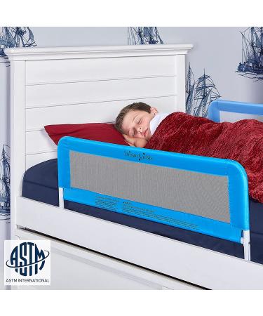 Dream On Me Adjustable Mesh Bed Rail in Blue - Two Height Levels - Breathable & Durable Fabric - Lightweight & Portable - Double Pack - Buy Online on GoSupps.com