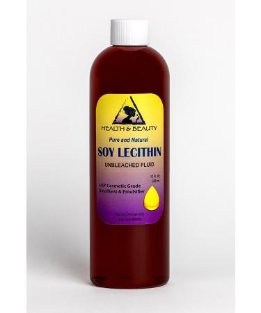Lecithin Soy Unbleached Fluid Liquid Emulsifier Emollient Stabilizer Pure 24 oz