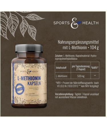 L-Methionine Capsules 500mg - 180 Vegan Capsules - Lab Tested Additive-Free Quality in Germany - Boost Your Health! - Buy Online on GoSupps.com