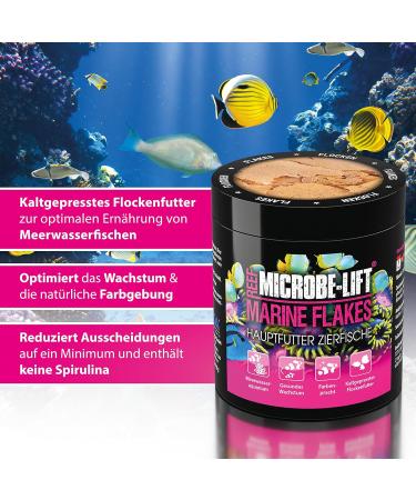 Buy MICROBE-LIFT Marine Flakes 250ml - Premium Marine Fish Food for Color & Growth Cold-Pressed Supports Fish Health - Buy Online on GoSupps.com