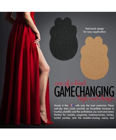 Catwalk Clawz Anti-Slip Grip Pads for Red Bottom Shoes - High Heel Sole Protector, Women's Size Foot Pads - Black Rubber - Buy Online on GoSupps.com