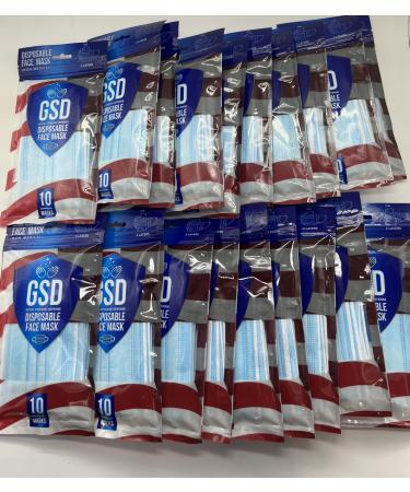 Case of 2000 3 Ply Disposable Face Masks 200 x 8 Pack Resealable Packaging