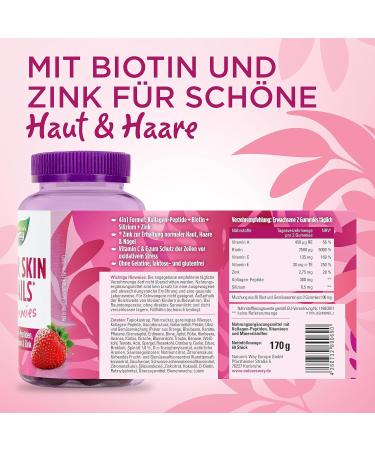 Biotin Gummy Bears for Hair Skin & Nails - High Dose Hair Vitamins with Vitamin A C & Zinc - 60 Gelatin-Free Gummies - Buy Online on GoSupps.com