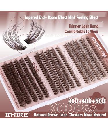 JIMIRE 300Pcs Brown Lash Clusters - Fluffy Wispy Eyelash Extensions D Curl 30D/40D/50D - DIY False Eyelashes Pack - Buy Online on GoSupps.com