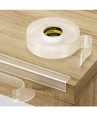 COUMENO Clear Edge Protector 0.8" x 9.84 ft Protection Desk Corner Corner Anti-Bump Anti-Bump Home Wrap Invisible Anti-Sharp Edge Protector (Clear) 0.8inx9.84ft