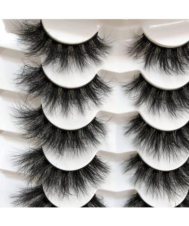 Pooplunch Cat-Eye Fluffy Faux Mink 8D Wispy Lashes - 7 Pairs Pack | Dramatic Long Thick Volume False Eyelashes | 12-18MM - Buy Online on GoSupps.com