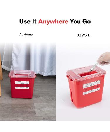 Alcedo Sharps Container for Home Use 2 Gallon (2-Pack) | Biohazard Needle & Syringe Disposal - Buy Online on GoSupps.com
