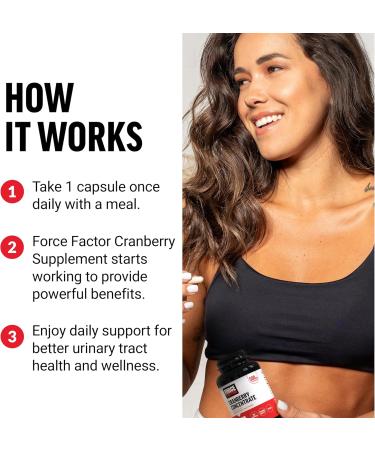 FORCE FACTOR Cranberry Concentrate Cranberry Pills for Women and Men to Support Urinary Tract Health High-Potency Cranberry Extract Vegan Friendly 90 Capsules - Buy Online on GoSupps.com