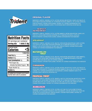 Trident Sugar Free Gum Variety Pack - 294 Total Pieces, Fruit and Mint Flavors - Buy Online on GoSupps.com