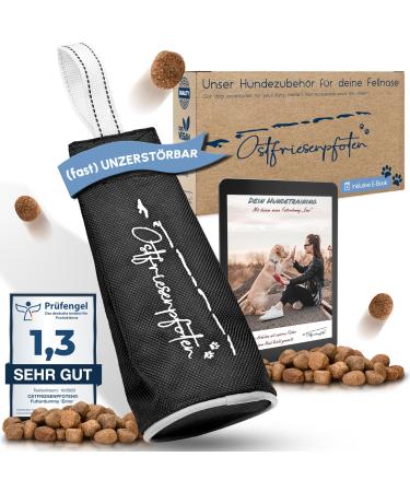 Ostfriesenpfoten - extremely durable feed bag 'Enno' |Without metal eyelet |Black |Size S |Suitable for all dog breeds - washable feed dummy including eBook for your agility training - Buy Online on GoSupps.com
