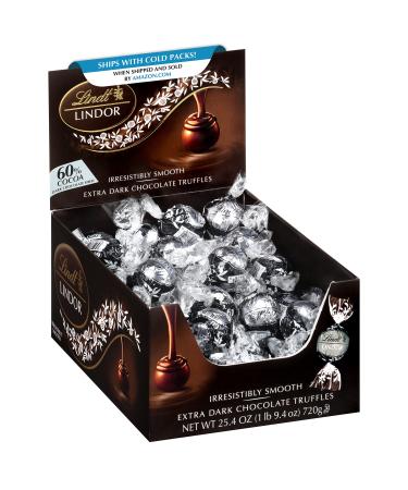 Lindt LINDOR 60% Extra Dark White Chocolate Truffles, Great for Gifting, Chocolates with Smooth, Melting Truffle Center, 25.4 oz., 60 Count 60% Dark Chocolate 1.6 Pound (Pack of 1)