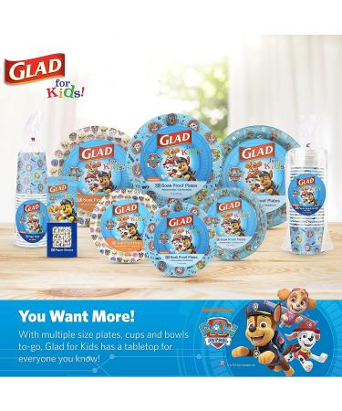 Glad for Kids Paw Patrol Paper Plates 7 Inch - 20 Count | Heavy Duty Disposable Soak Proof Plates | Microwave Safe | Paw Patrol Birthday Party Supplies - Buy Online on GoSupps.com
