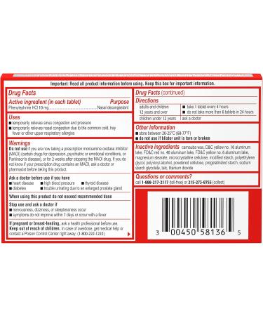 Sudafed PE Maximum Strength Non-Drowsy Decongestant Tablets - 36 ct | Effective Sinus Congestion Relief | International Shipping Available - Buy Online on GoSupps.com