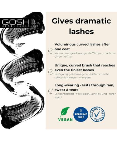 Gosh Catchy Eyes Drama Mascara XL Volume 24H Hold Vegan & Allergy-Friendly Eco-Friendly Packaging 001 Black - Buy Online on GoSupps.com