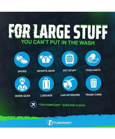 FunkAway Odor Eliminator Spray | Non-aerosol | 3.4oz Travel Size | For Shoes, Clothes, Gear - Buy Online on GoSupps.com